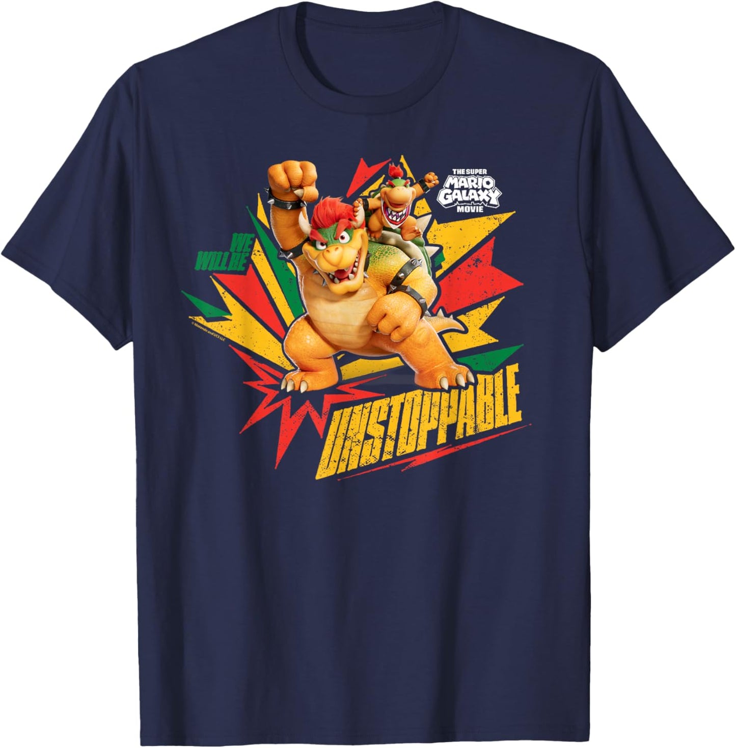 The Super Mario Galaxy Movie Bowser Unstoppable T-Shirt - T-Shirt | Navy