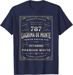 Puerto Rico Pitorro 787 Funny Lágrima De Monte Boricua Rum T-Shirt - T-Shirt | Navy