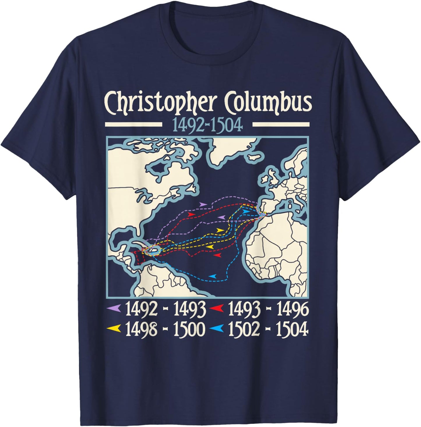 Christopher Columbus Day Italian American T-Shirt - T-Shirt | Navy