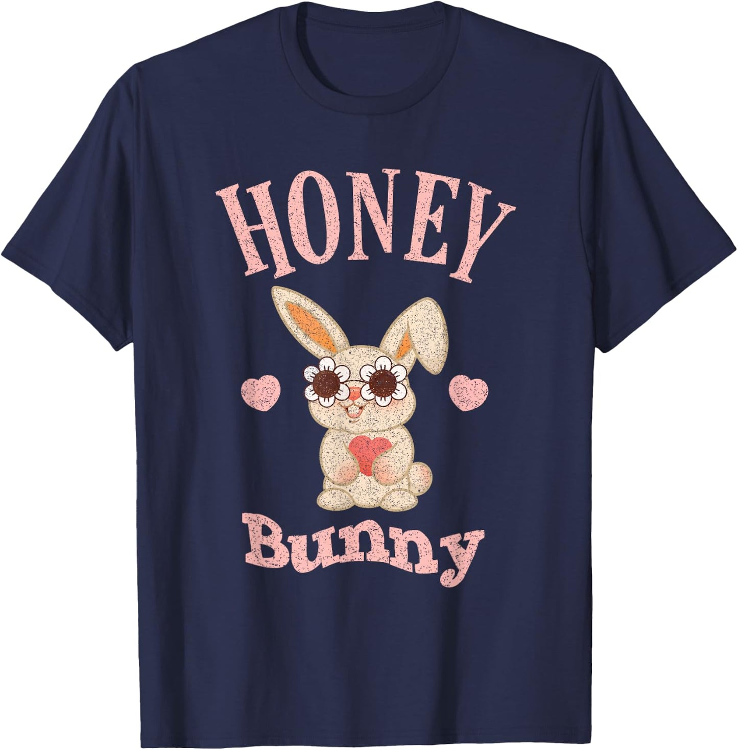 Honey Bunny Retro Easter Cute Rabbit Women Girls Kid Toddler T-Shirt - T-Shirt | Navy