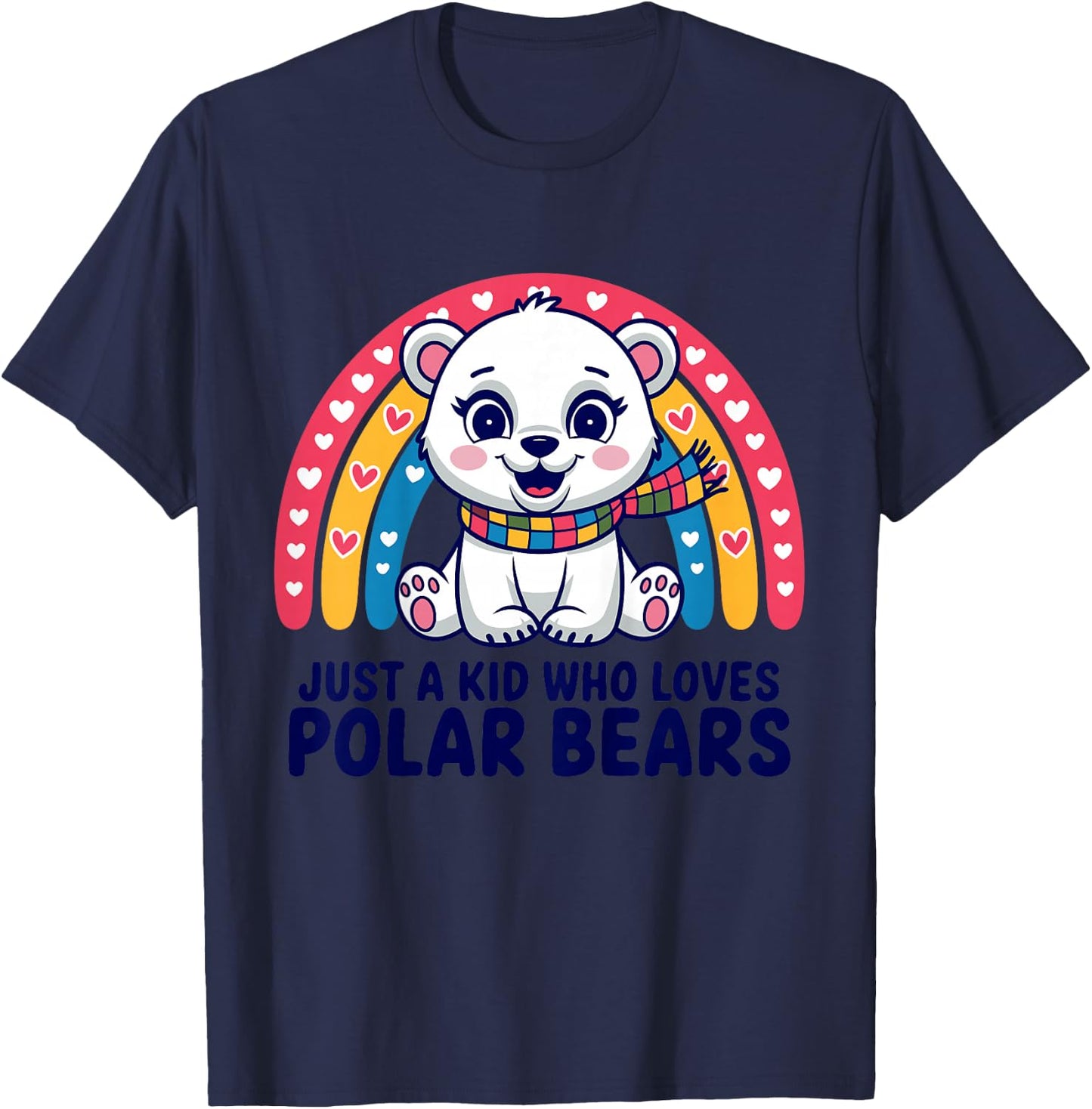 Kids Children Polar Bear Kids T-Shirt - T-Shirt | Navy