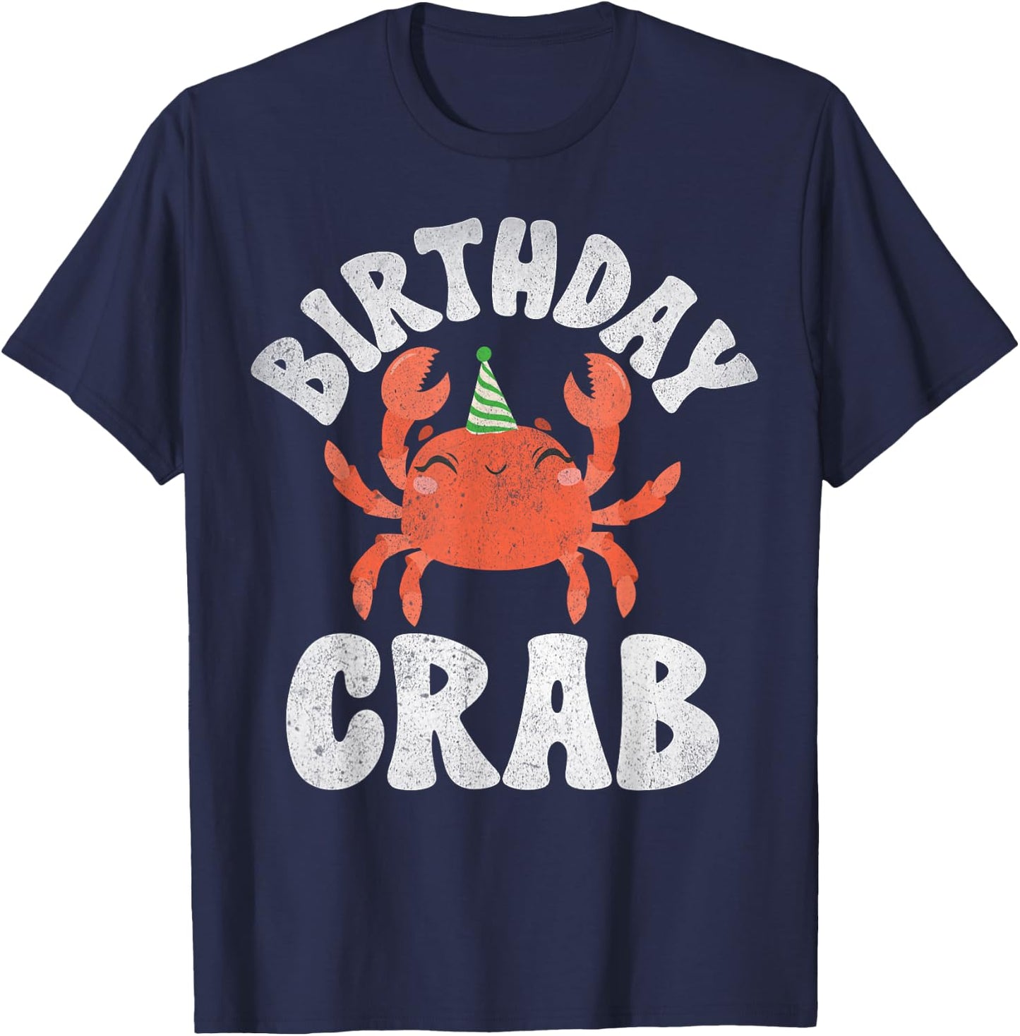 Crab Lover Gifts & Crab Party Decorations Crab Party Birthday - -Adults, Kids - Black - Short Sleeve - Small - - Cartoon Crab Pattern T-Shirt - T-Shirt | Navy