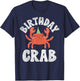 Crab Lover Gifts & Crab Party Decorations Crab Party Birthday - -Adults, Kids - Black - Short Sleeve - Small - - Cartoon Crab Pattern T-Shirt - T-Shirt | Navy