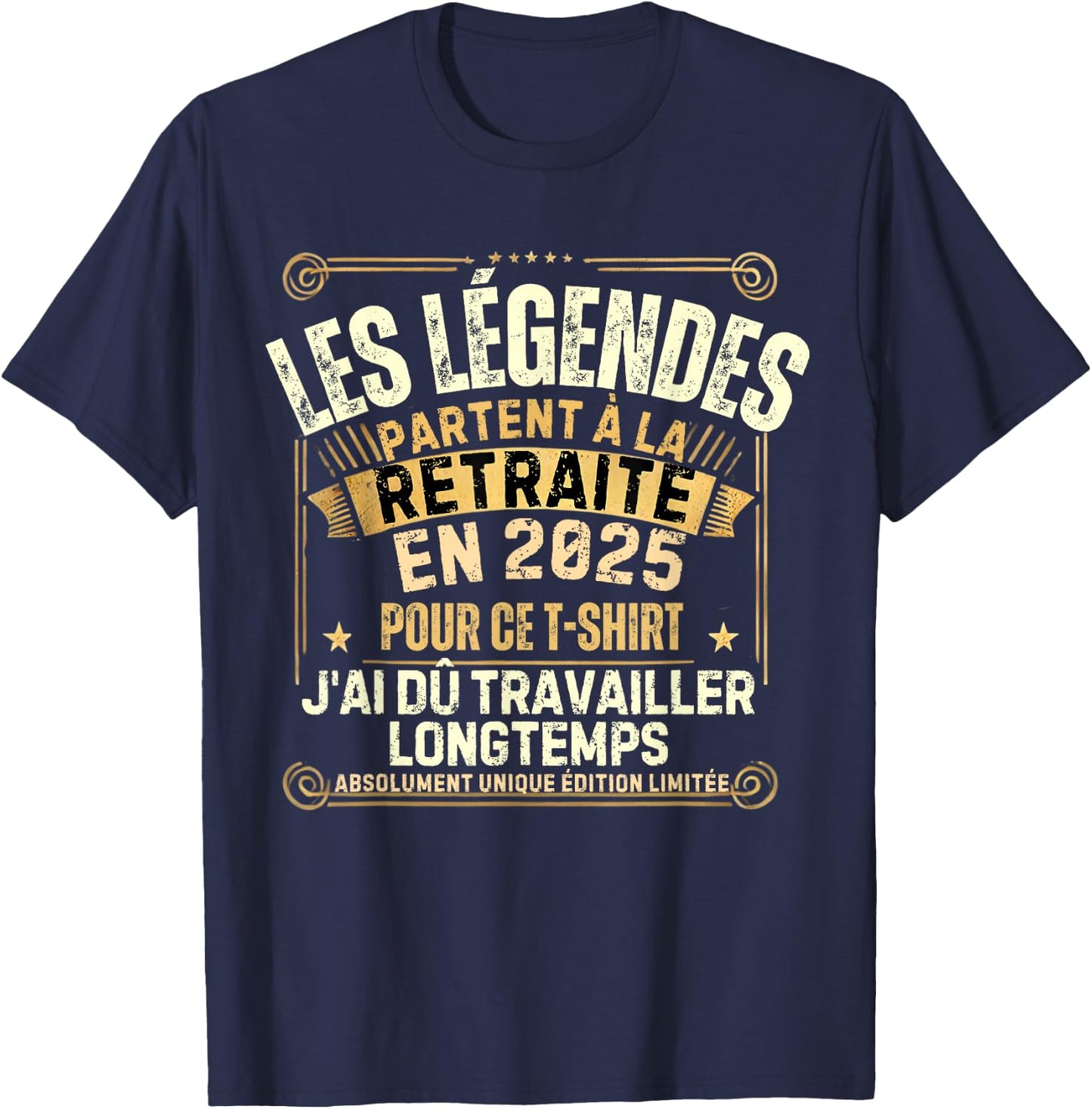 Retirement 2025 Man Retired 2025 , Black, S T-Shirt - T-Shirt | Navy