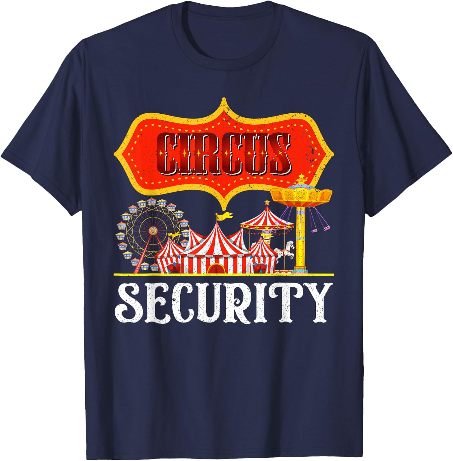 Carnival Circus Security Fancy Dress Circus Artist Circus , black T-Shirt - T-Shirt | Navy