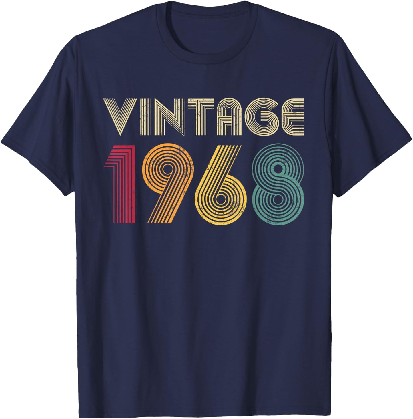 58th Birthday Gift 1968 Vintage Men Women 58 Years Old T-Shirt - T-Shirt | Navy