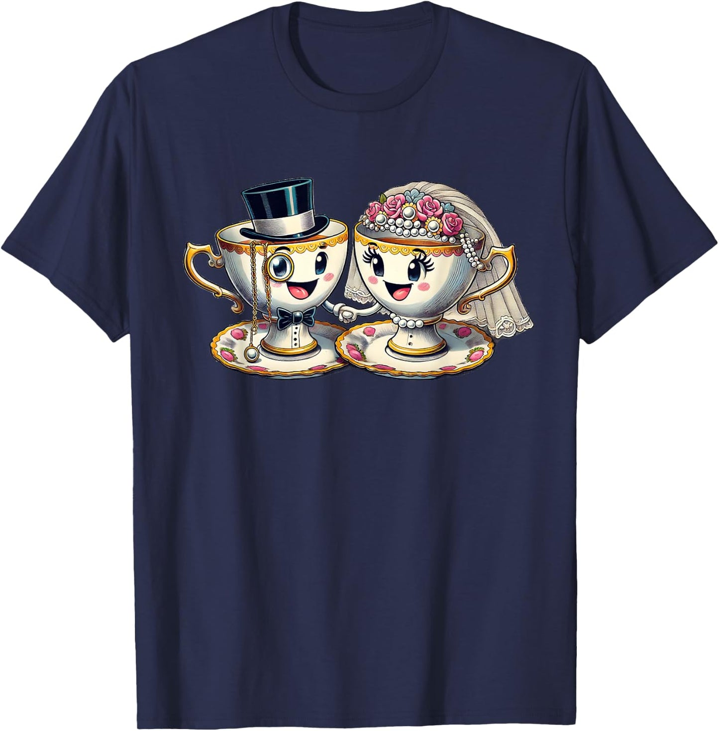 Porzellanhochzeit | Lustiges Porzellanhochzeit Geschenk T-Shirt - T-Shirt | Navy
