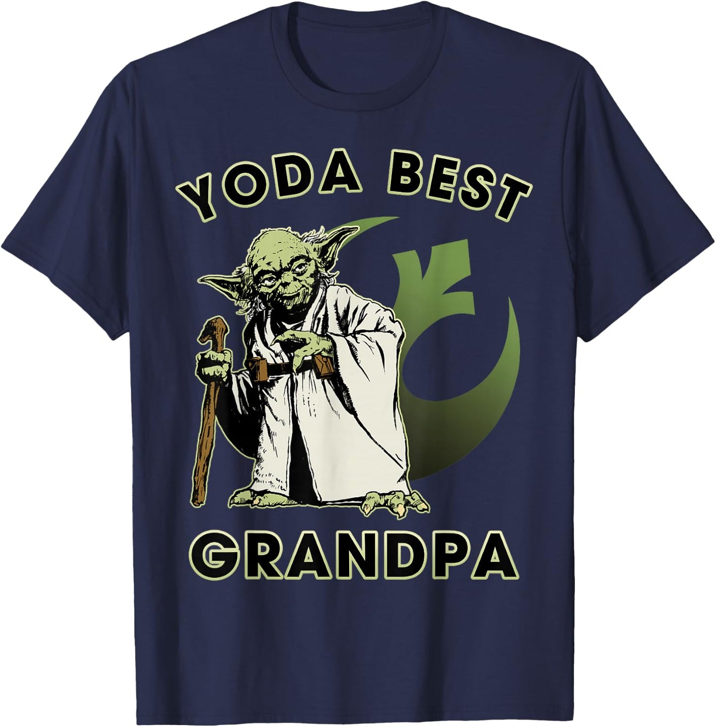 Star Wars Yoda Best Grandpa Rebel Logo T-Shirt - T-Shirt | Navy
