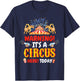 Warning It's A Circus Here Today Carnival Birthday Party , Small, Black T-Shirt - T-Shirt | Navy