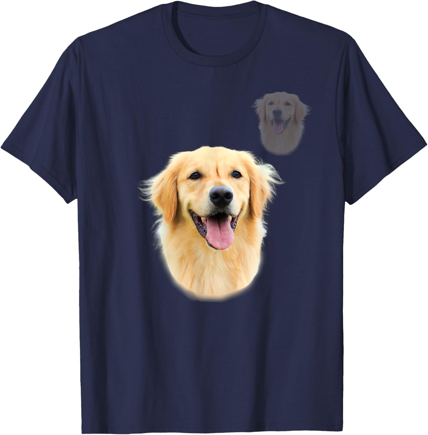 Golden Retriever School Photo, Funny Golden Retriever T-Shirt - T-Shirt | Navy