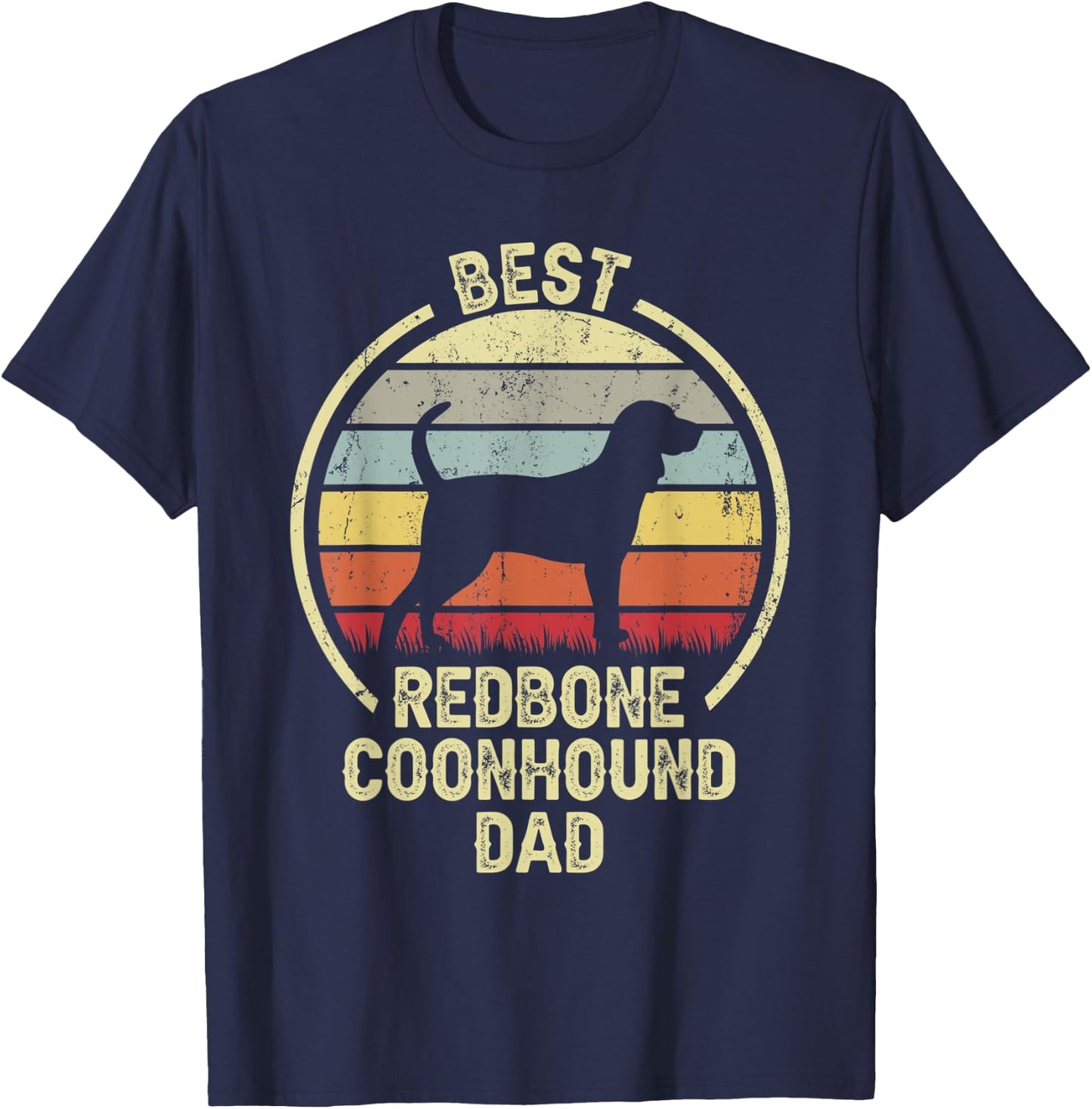 Best Dog Father Dad - Vintage Reds Redbone Coonhound Women T-Shirt - T-Shirt | Navy