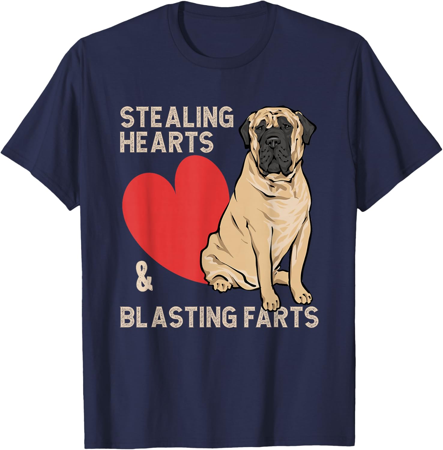 Mastiff Old English Mastiff Dog T-Shirt - T-Shirt | Navy