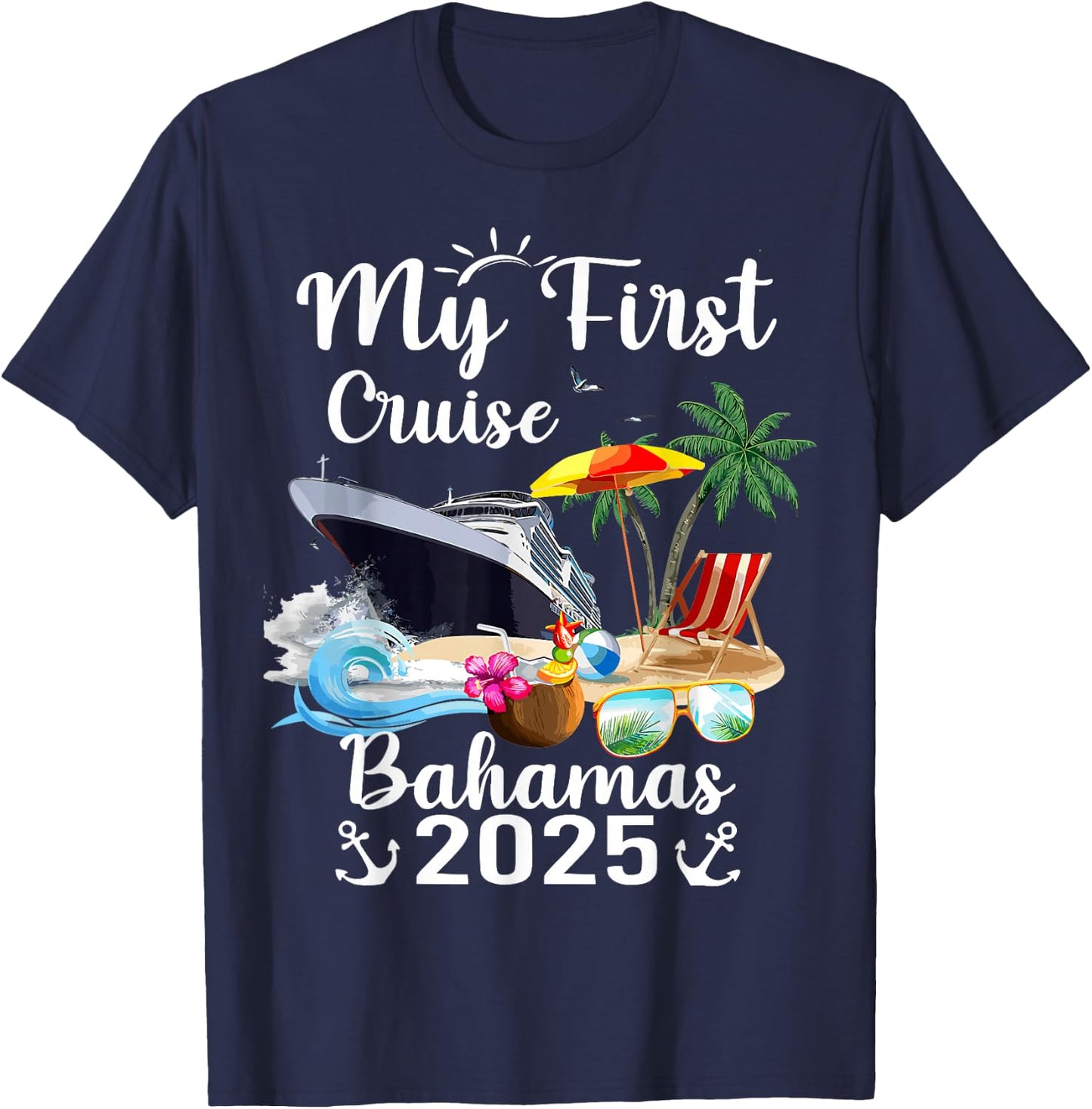 My First Cruise Bahamas 2025 T-Shirt - T-Shirt | Navy