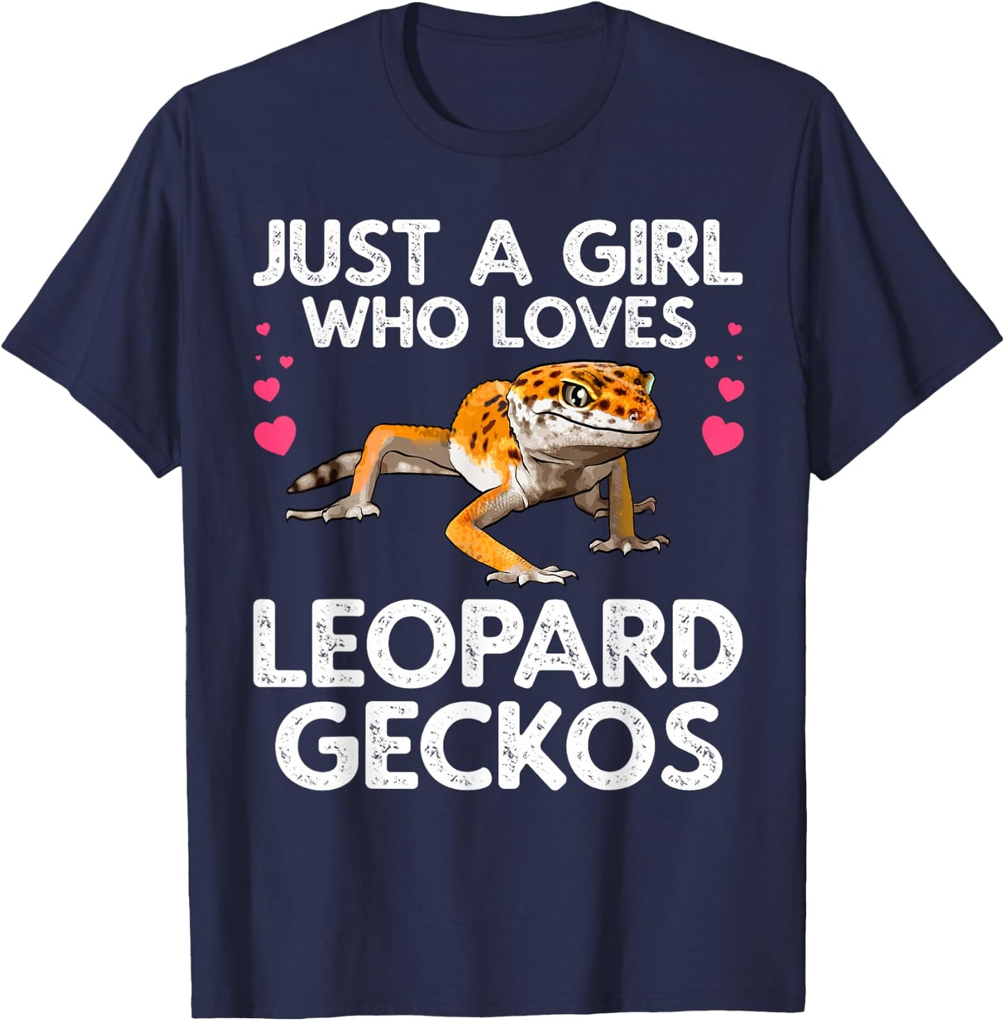 Cute Leopard Gecko Art Girls Leopard Gecko Lover T-Shirt - T-Shirt | Navy