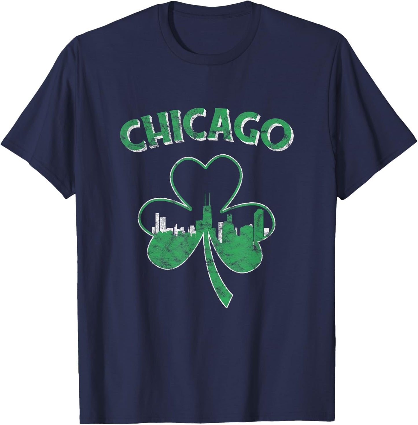 Retro Chicago St Patricks Day Shirt Parade Men Women T-Shirt - T-Shirt | Navy