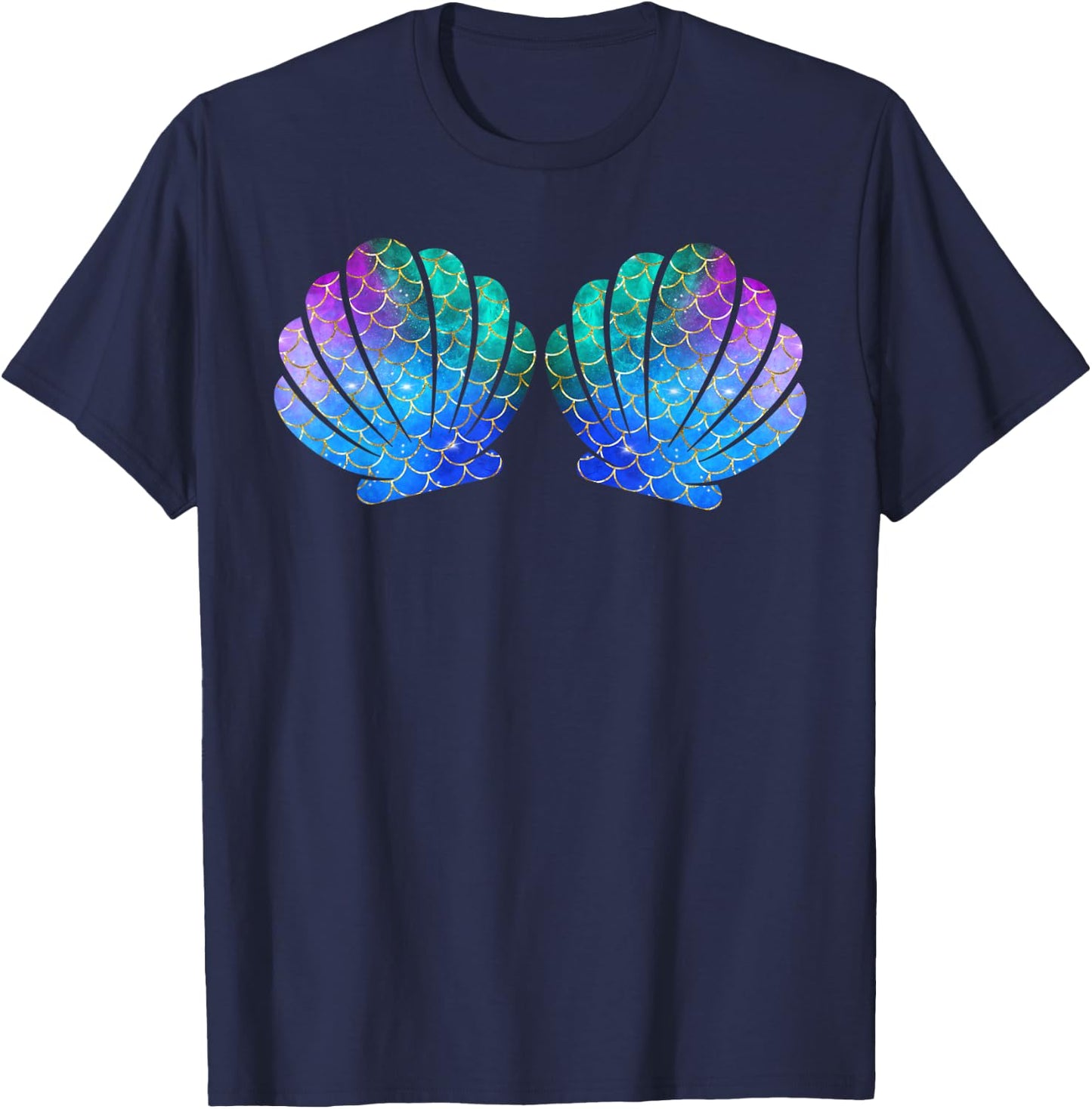 Mermaid Costume Women's Carnival Shell , black T-Shirt - T-Shirt | Navy
