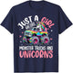 Just a Girl Who Loves Monster Trucks And Unicorns Toddler T-Shirt - T-Shirt | Navy