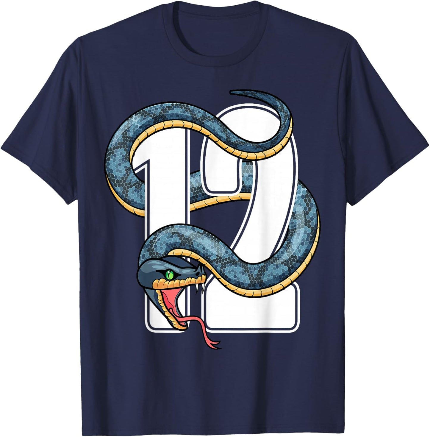 12th Birthday Snake Twelve 12 Year Old Birthday Boy Girl T-Shirt - T-Shirt | Navy