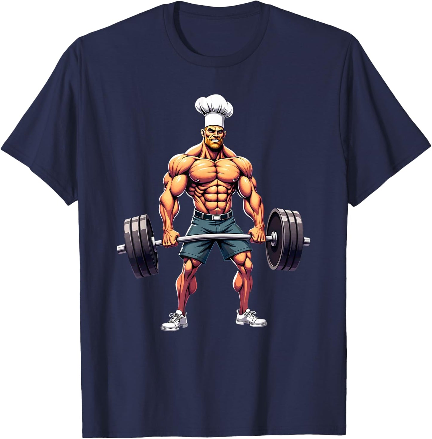 Workout Gym Chef Deadlift Weightlifting T-Shirt - T-Shirt | Navy