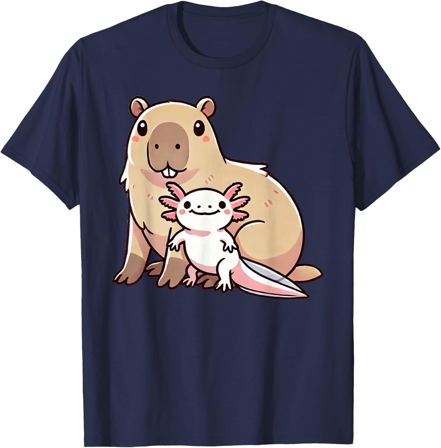 Adult Black Cartoon Animal Theme Classic Fit Short Sleeve Small T-Shirt - T-Shirt | Navy