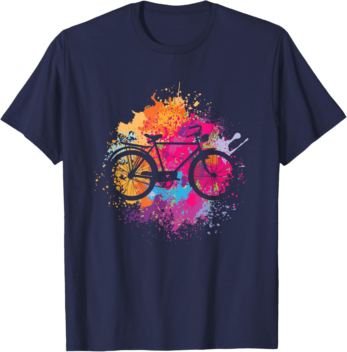 Vintage Bike with Splash Paint T-Shirt - T-Shirt | Navy