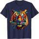 Bengal Tiger Face Pop Art Design Tiger Lovers T-Shirt - T-Shirt | Navy