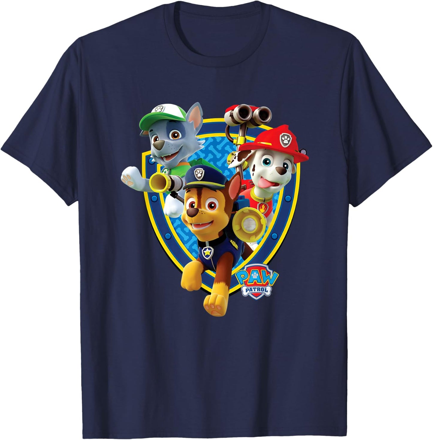 Badge With Chase, Rocky, & Marshall T-Shirt - T-Shirt | Navy