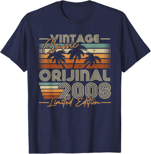 Vintage 2008 Rétro Cadeau 18 Ans Anniversaire Garçons Filles T-Shirt - T-Shirt | Navy