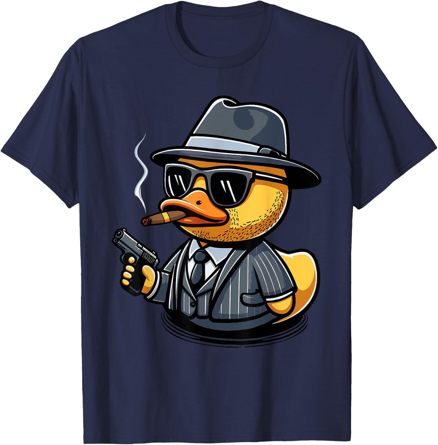 Italian Ducks Mafia Duck , Blue, S T-Shirt - T-Shirt | Navy