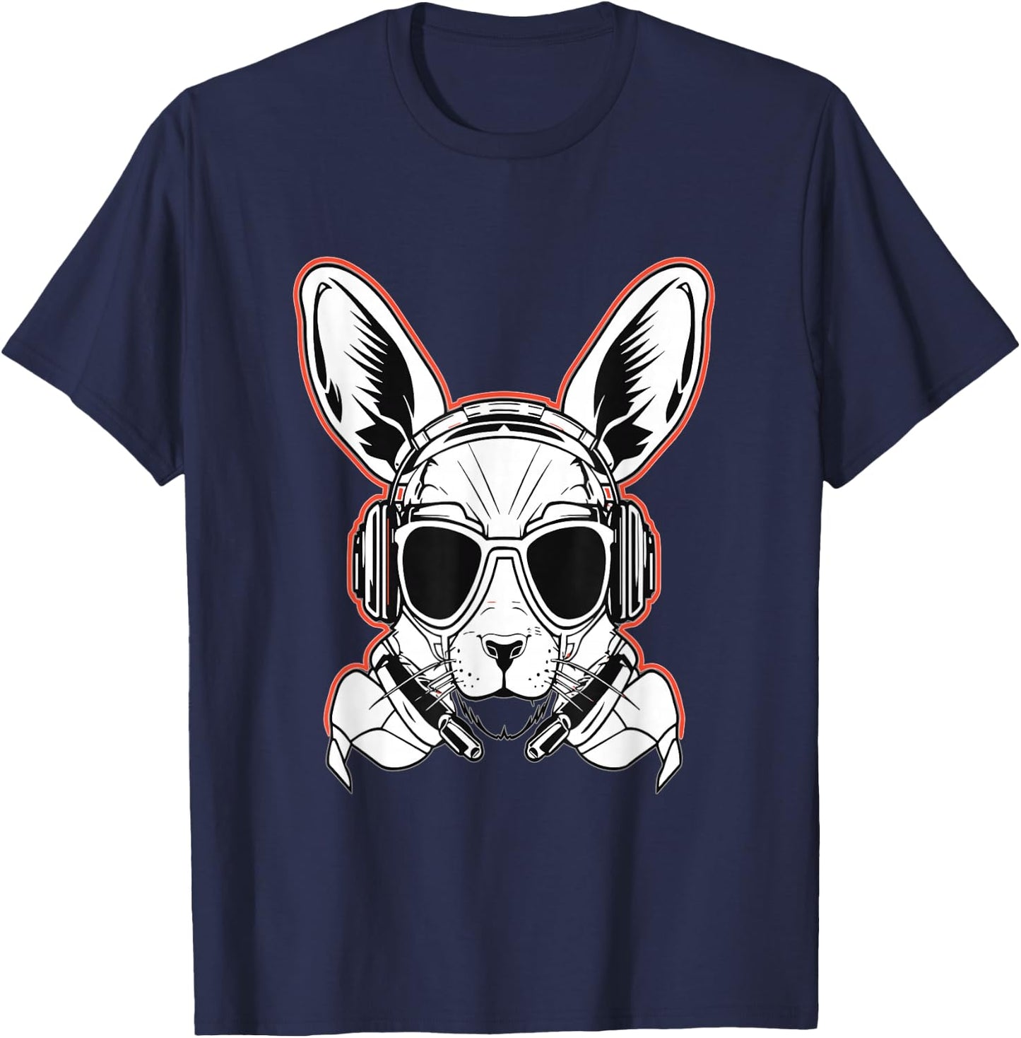 Rave Bunny Cyberpunk Rabbit DJ Rave T-Shirt - T-Shirt | Navy