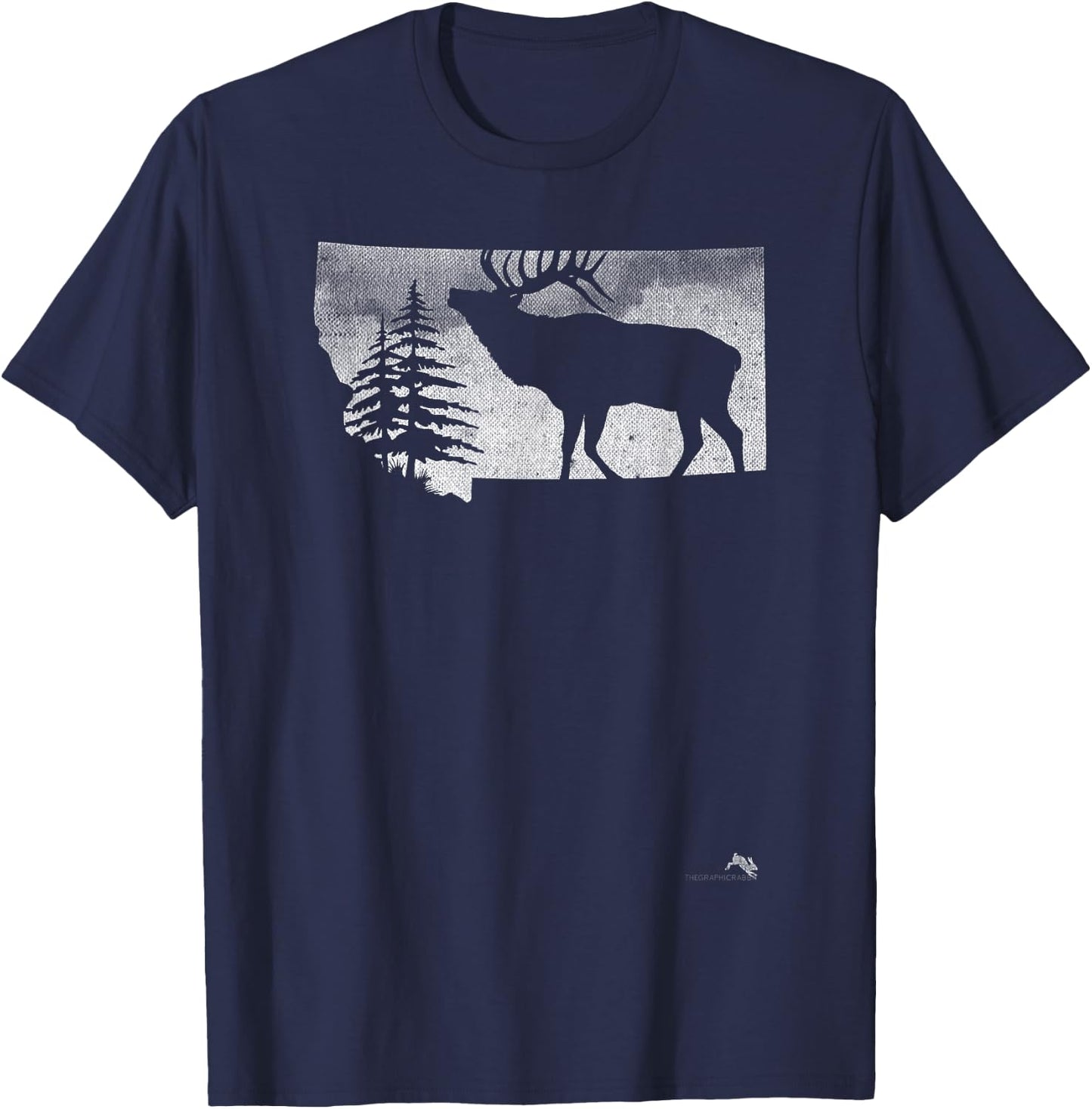 Montana Elk Hunter T-Shirt - T-Shirt | Navy