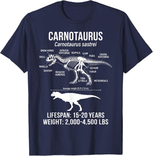 Carnotaurus Diagram Paleontology T-Shirt - T-Shirt | Navy