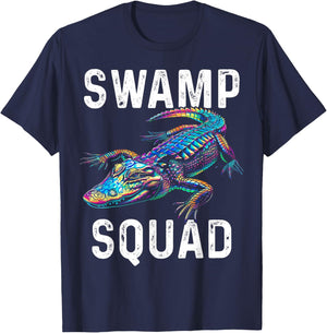 Swamp Alligator Squad Reptile Gator Lover Funny T-Shirt - T-Shirt | Navy