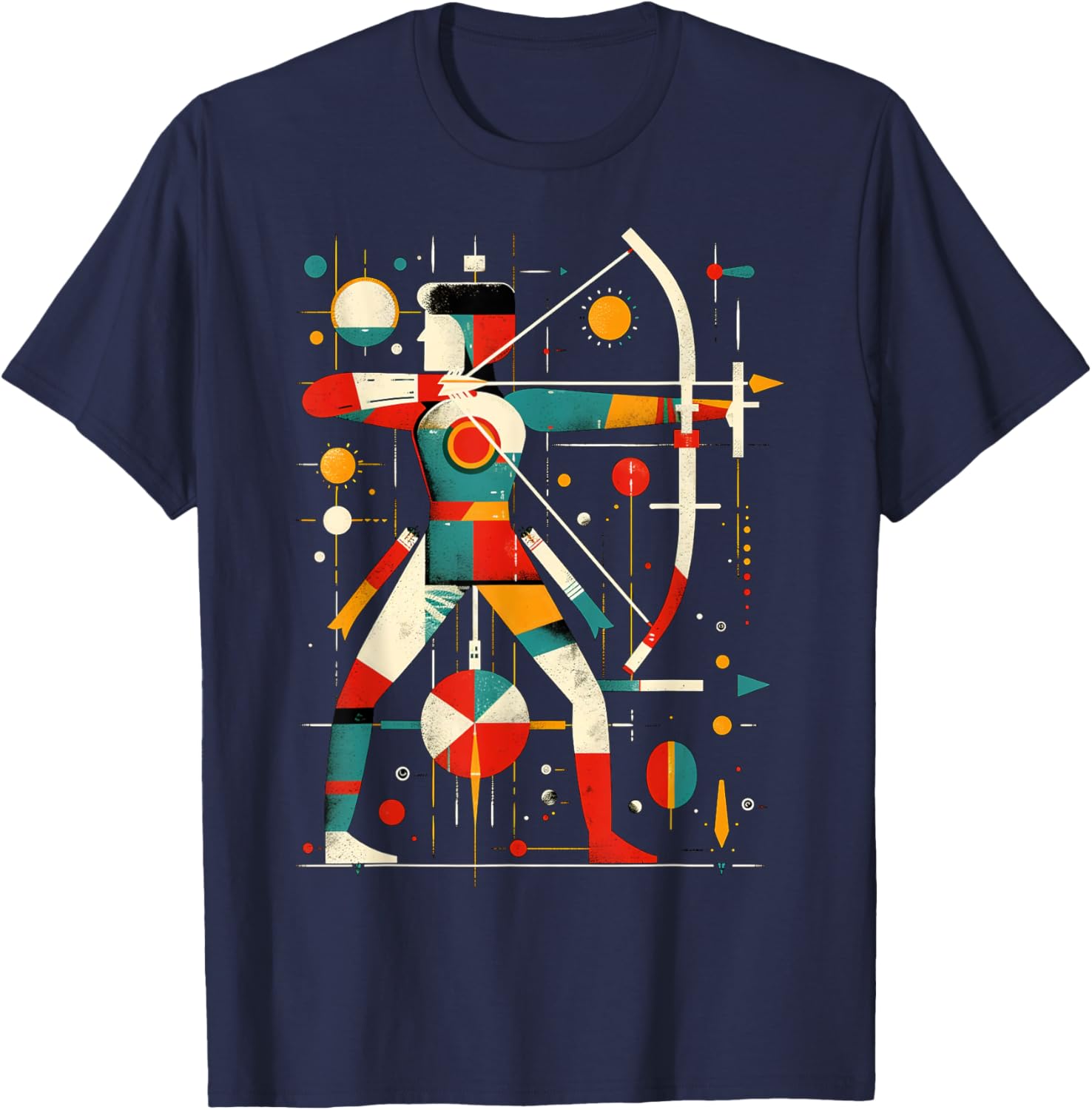 Aesthetic Archer on Sports Archery , Black, S T-Shirt - T-Shirt | Navy