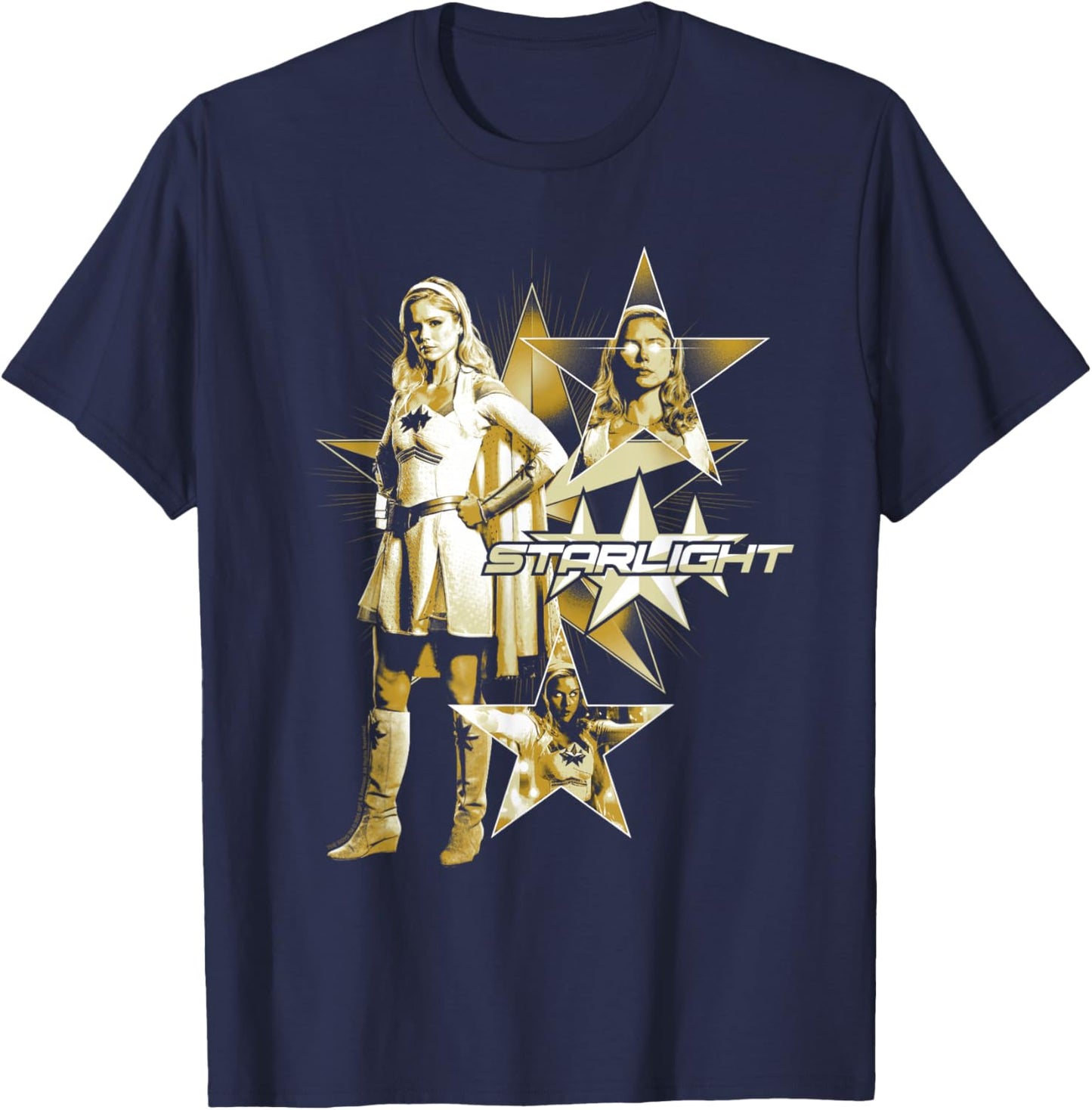 The Boys Starlight Stars and Portraits Collage Superhero TV T-Shirt - T-Shirt | Navy