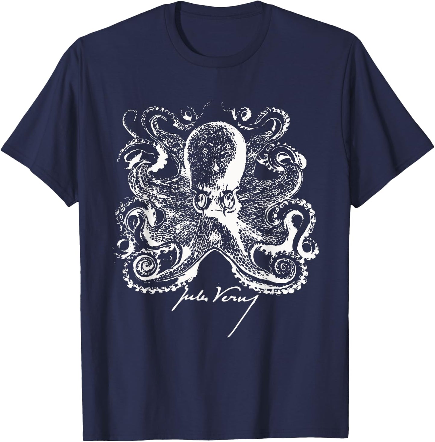 Jules Verne Signature - Sea Monster Octopus 2 - Fan T-Shirt - T-Shirt | Navy