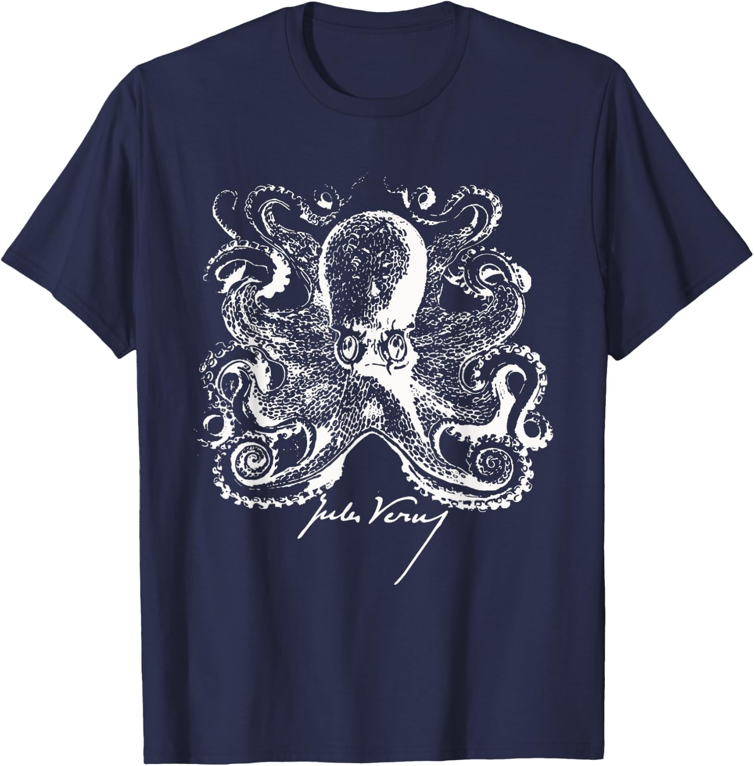 Jules Verne Signature - Sea Monster Octopus 2 - Fan T-Shirt - T-Shirt | Navy