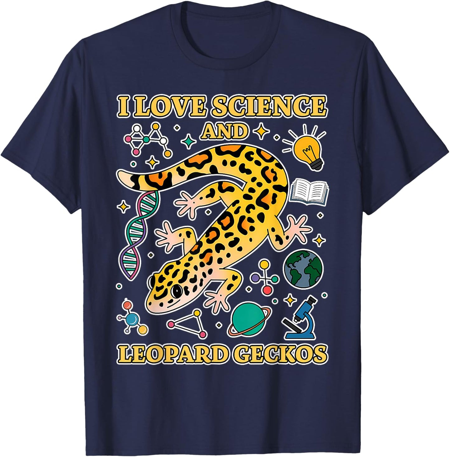 Leopard Geckos Science Student Leopard Gecko T-Shirt - T-Shirt | Navy