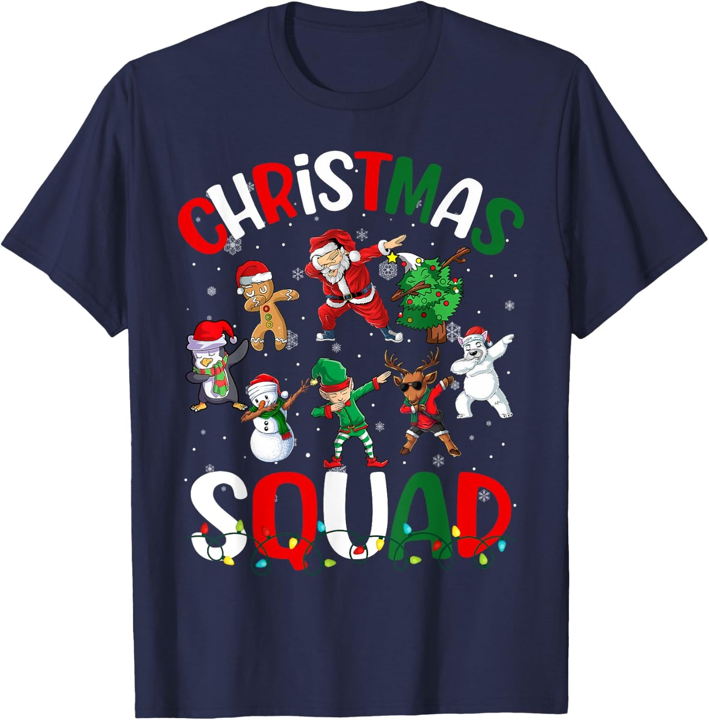 Dabbing Santa Elf Xmas PJs Christmas Girl Youth Boy Kids T-Shirt - T-Shirt | Navy