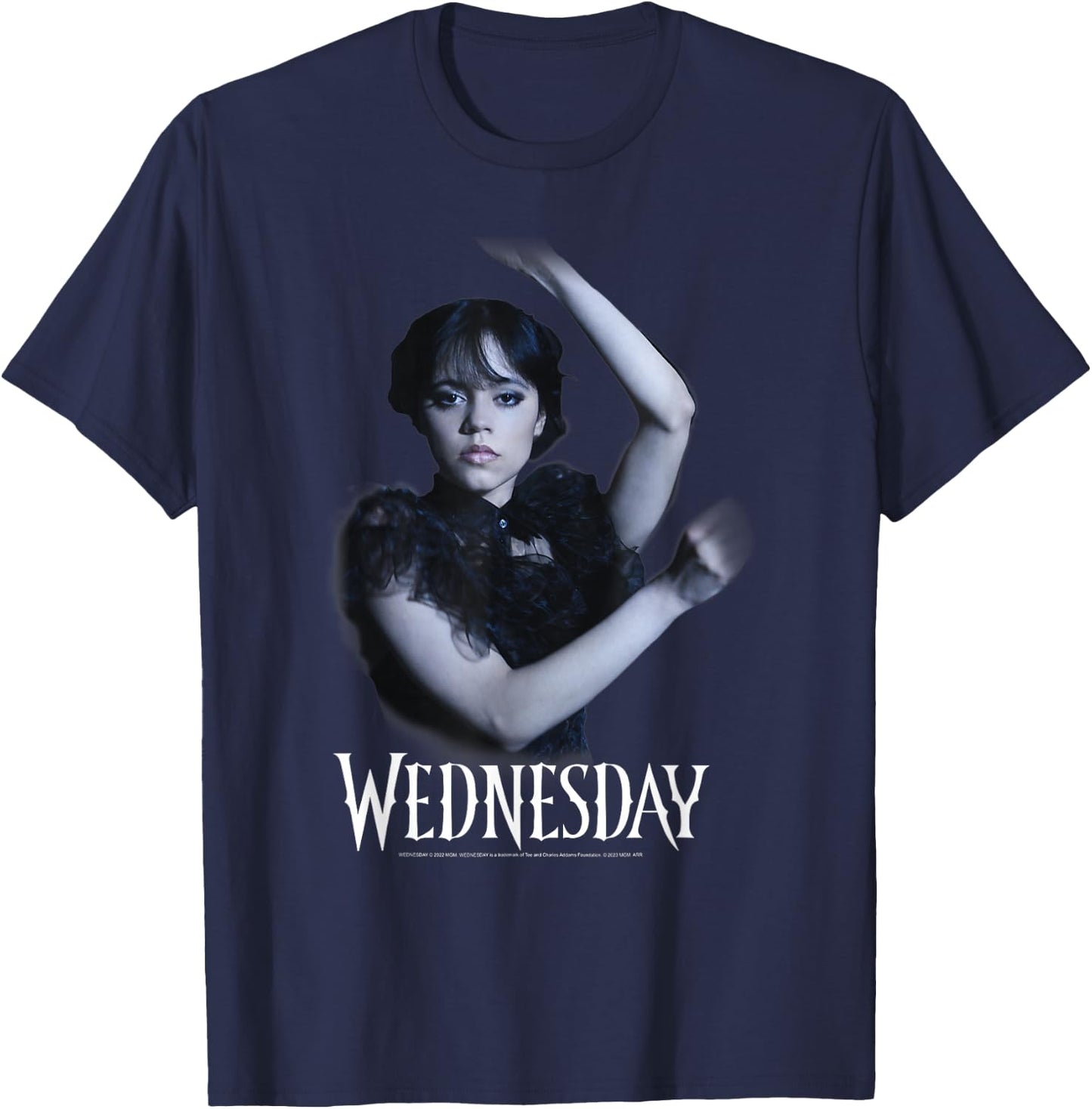 Wednesday Funny Dance Scene Real Photo Portrait , black T-Shirt - T-Shirt | Navy