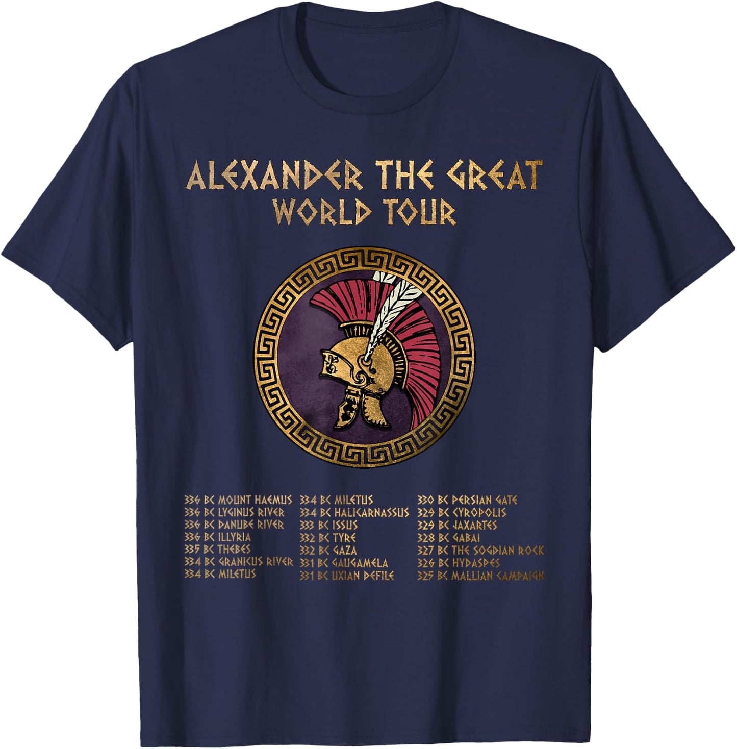 Alexander the Great World Tour Funny Story , Black, S T-Shirt - T-Shirt | Navy