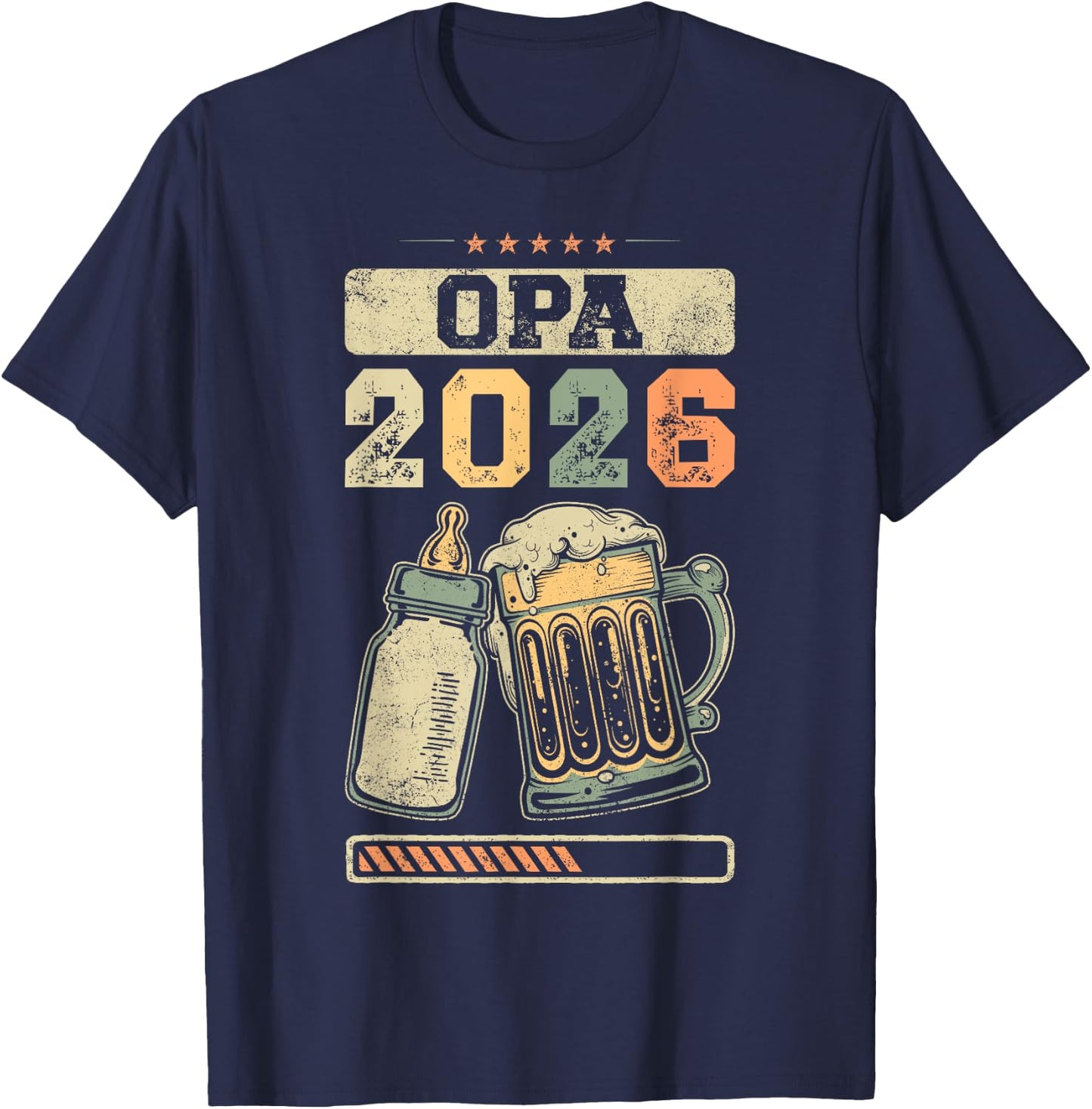 Grandpa 2026 Pregnancy Announcement , black T-Shirt - T-Shirt | Navy