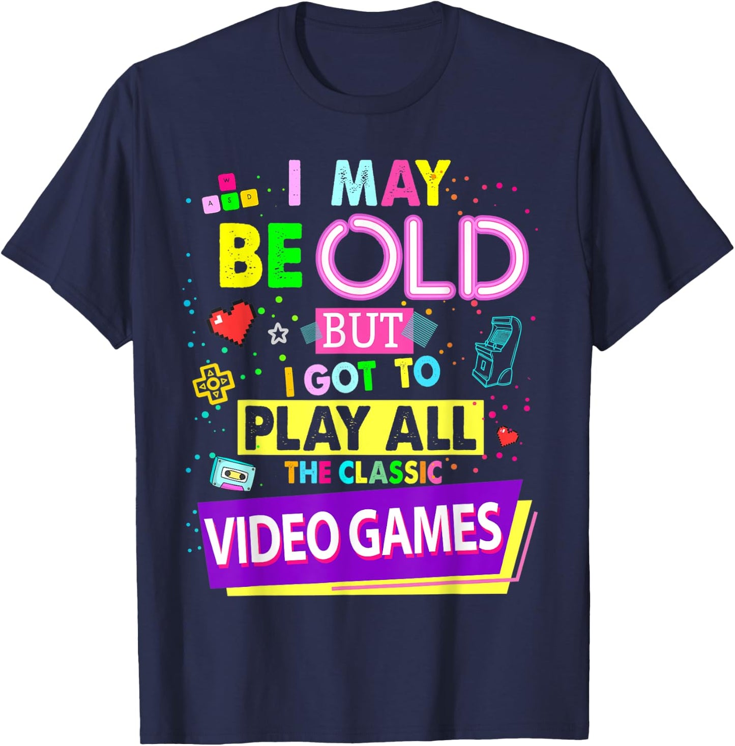 Gamer Idea & 90s Fancy Dress Older Gamer Mom T-Shirt - T-Shirt | Navy
