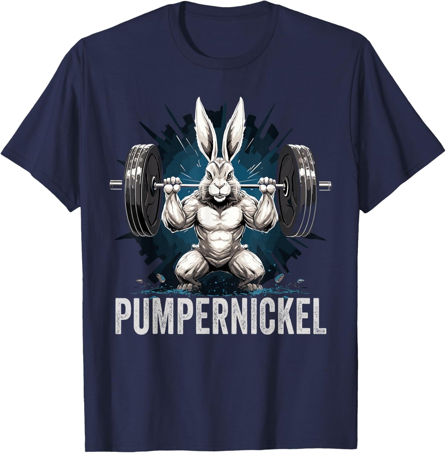 FUNNY ART Pumpernickel Fitness Bodybuilding Training , Women, Adult, Short Sleeve , Fitness , Black, S, Small T-Shirt - T-Shirt | Navy