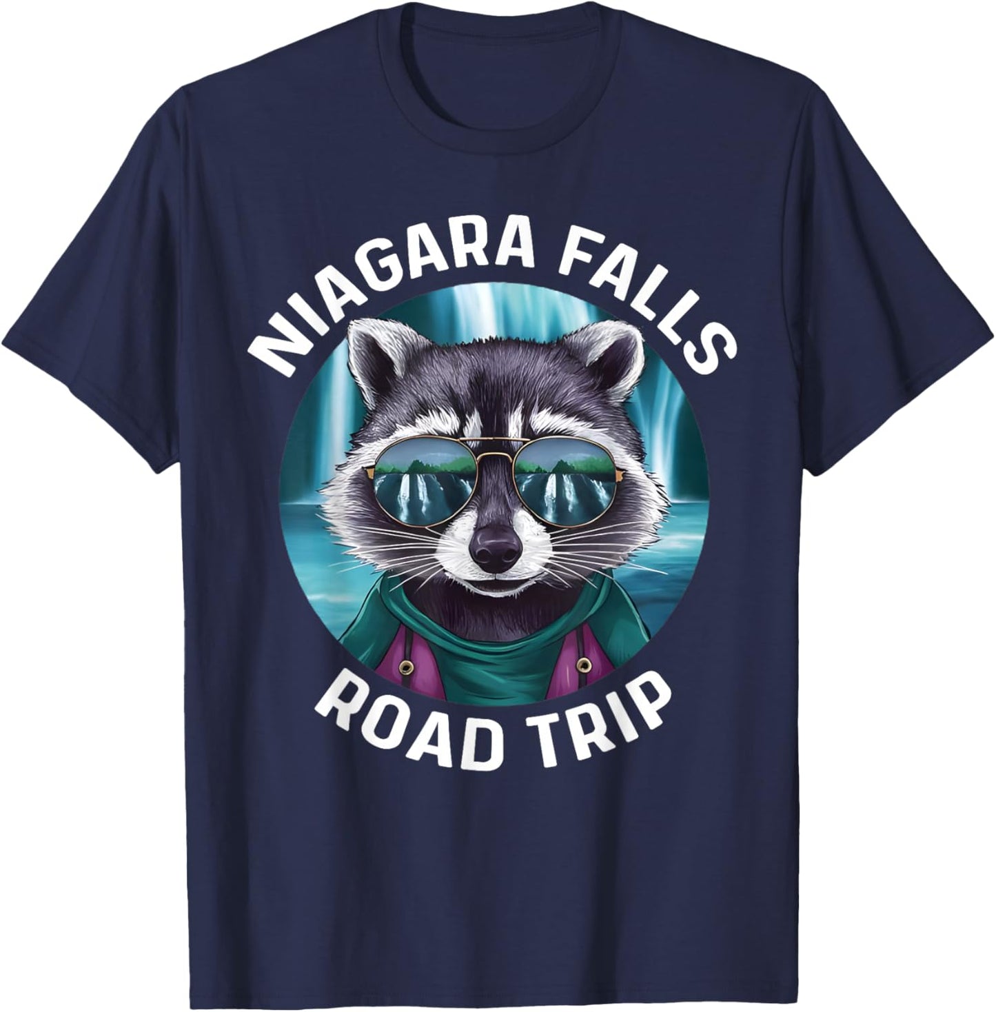 Road Trip Squad Niagara Falls Souvenirs Family 2025 Raccoon T-Shirt - T-Shirt | Navy
