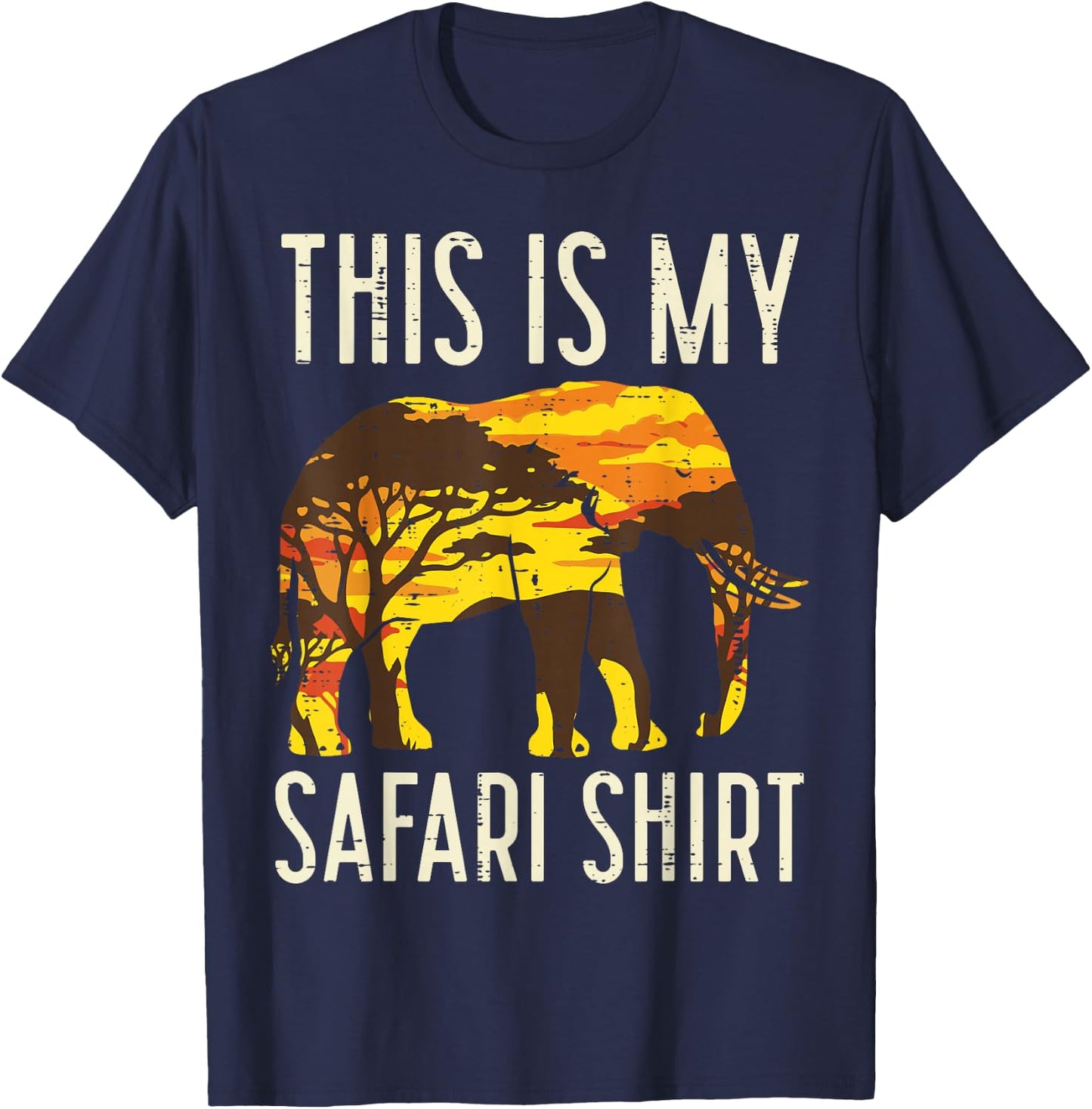 This is My Safari Shirt Elephant Wildlife Men Women Kids T-Shirt - T-Shirt | Navy