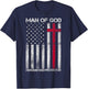 Man of God Husband Dad Protector Religious Cross Fathers Day T-Shirt - T-Shirt | Navy