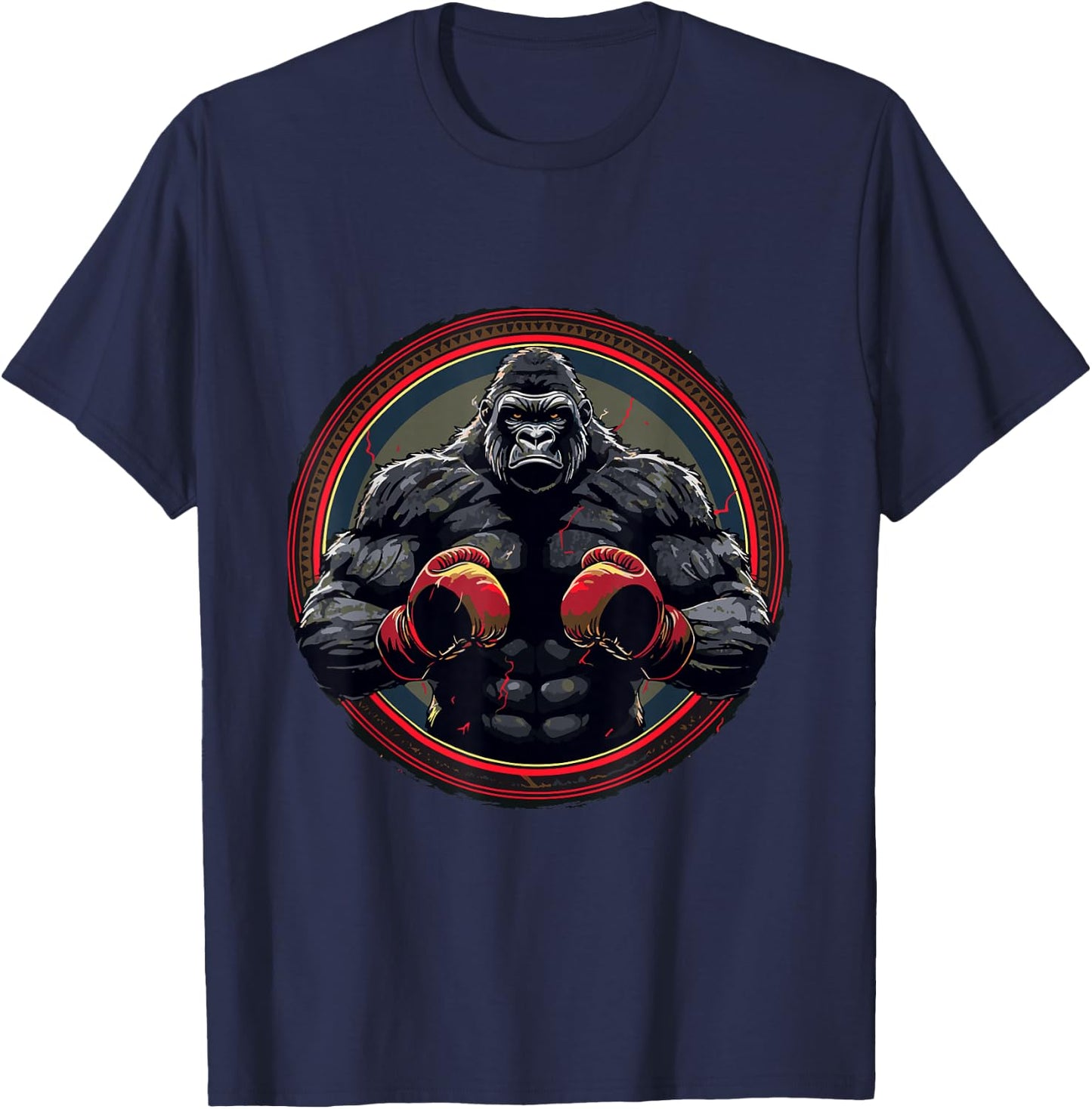 Silverback Gorilla with Boxing Gloves | Boxer Fighter Boxing , black T-Shirt - T-Shirt | Navy