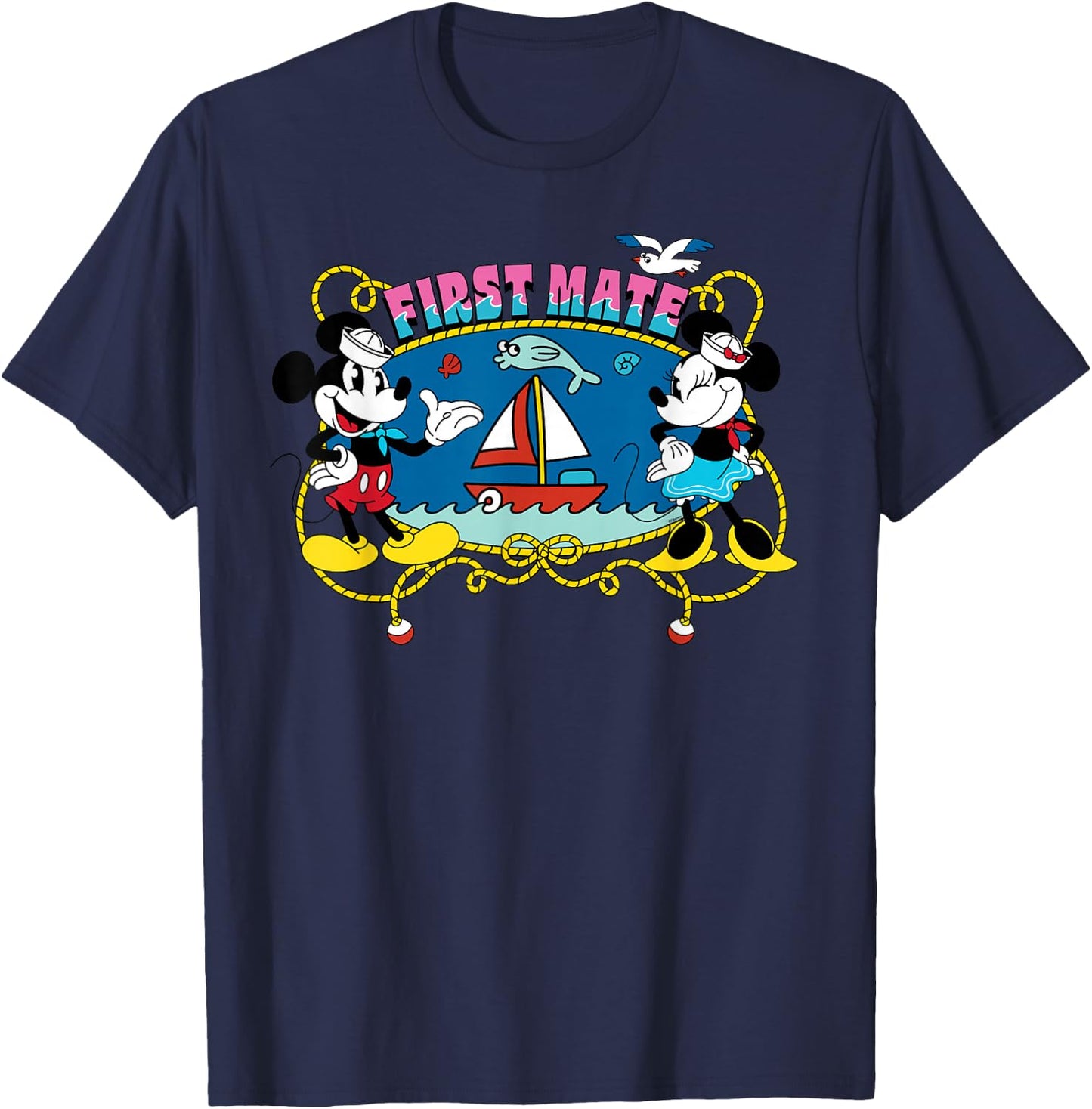 Disney Cruise Family Group Vacation Matching First Mate T-Shirt - T-Shirt | Navy