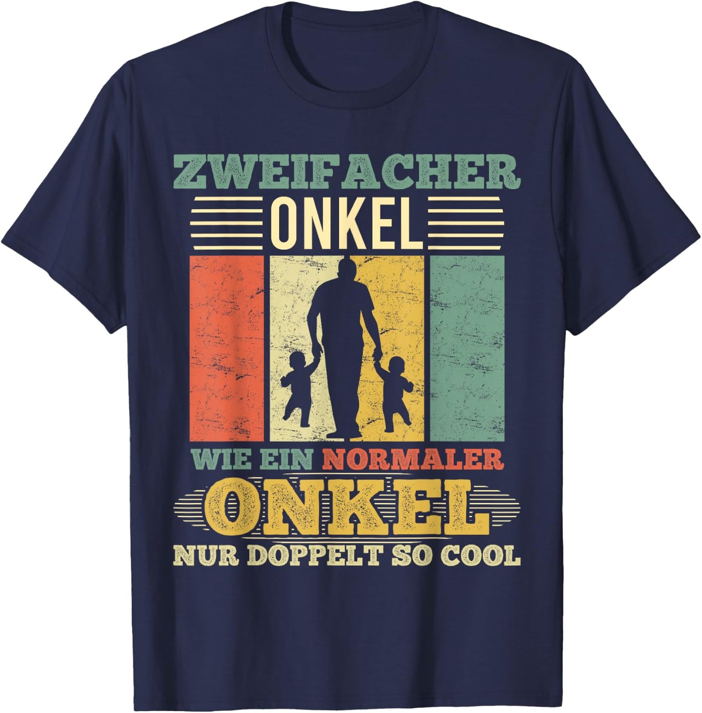 Men's Double Uncle Normal Uncle "Only Double So Cool", black T-Shirt - T-Shirt | Navy